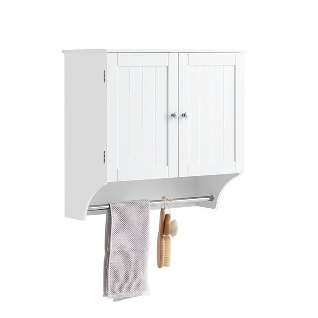 SoBuy Hängeschrank BZR84-W in Weiß als Wandregal für Badezimmer und Küche mit Türen - Bild 1