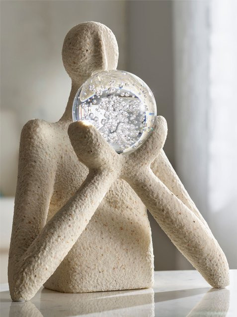Heine Home Deko-Figur Kugel aus Stein Optik, Polyresin, Höhe: 32,0 cm, Breite: 20,5 cm, Tiefe: 28,0 cm - Bild 1
