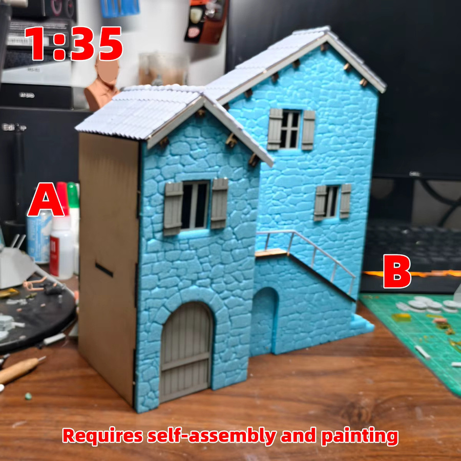 CorMake Steinhaus im Altdeutschen Stil, Miniatur-Bausatz-Modell, Maßstab 1/35 - Bild 3