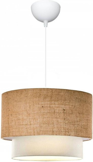 Opviq Pendelleuchte beige Stoff E27 B/H/T: 30 x 70 x 30 cm - Bild 1