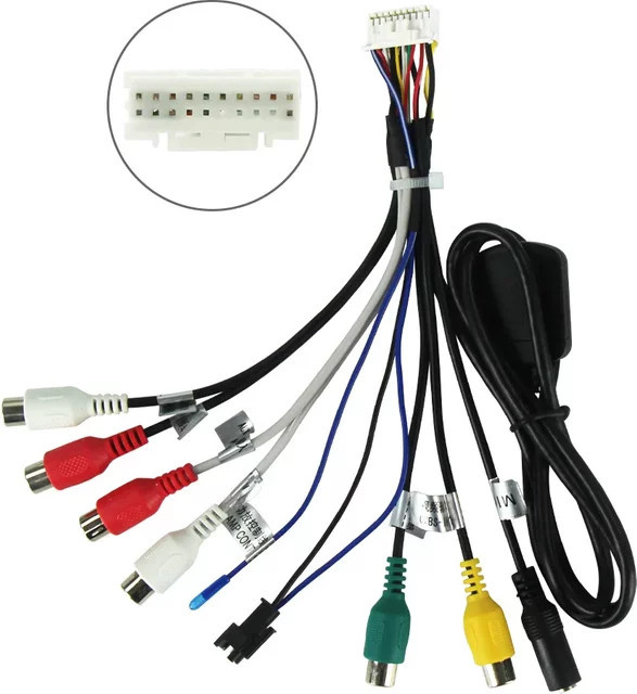 STRONGNAVI 20-poliges Cinch-Kabel Universal AUX Adapter für Android Radio Stereo Autozubehör mit Subwoofer AMP Ausgang und 4G SIM-Kartensteckplatz in Multicolour - Bild 1