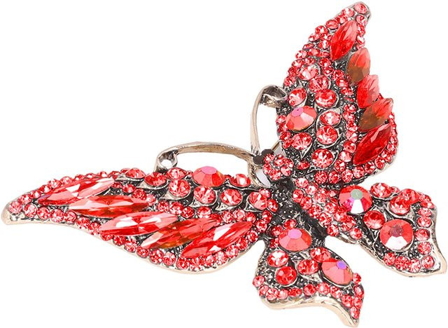 Brosche Metall, Rot, Unisex - Bild 1