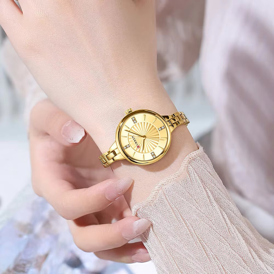 CURREN Armbanduhr, Quarz, Edelstahl, Gold, Silber, Damen - Bild 4