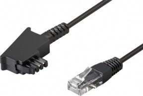 Goobay DSL Anschlusskabel mit RJ45- und TAE-F-Stecker, Länge: 3 m, Schwarz - Bild 2