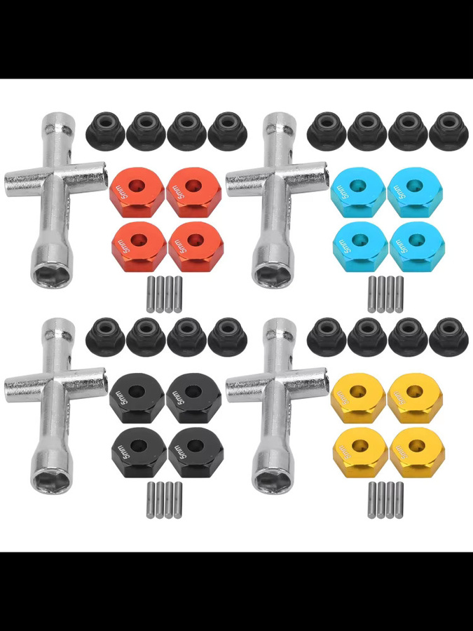 DOACT Sechskant-Adapter Schraubenschlüssel-Set, RC Zubehör, Schwarz, Bunt / Mehrfarbig, Metall - Bild 5