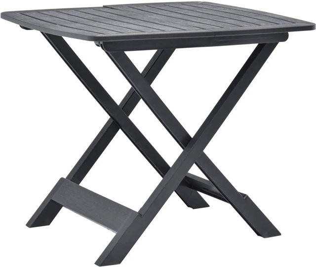 Furnicato Gartentisch klappbar aus Kunststoff in Anthrazit mit Latten-Design, B/T/H: 79 x 72 x 70 cm - Bild 1