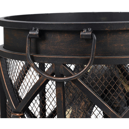 Tepro Feuerstelle Gracewood in Schwarz/Bronze mit Funkenschutz und Grillfläche, Höhe: 53 cm, Durchmesser: 40 cm - Bild 3