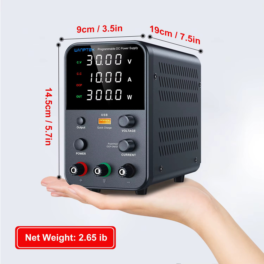 Wanptek Labor-Netzteil DC mit Kurzschlussalarm, weiß - Bild 3