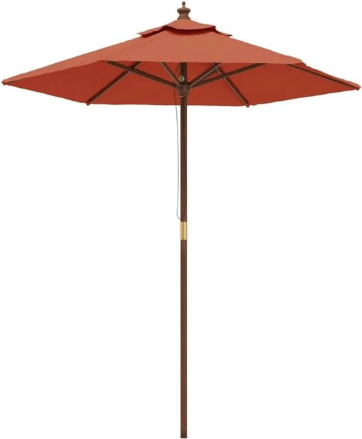 vidaXL Sonnenschirm mit Holzmast in Orange, B/H: 196 x 231 cm - Bild 1