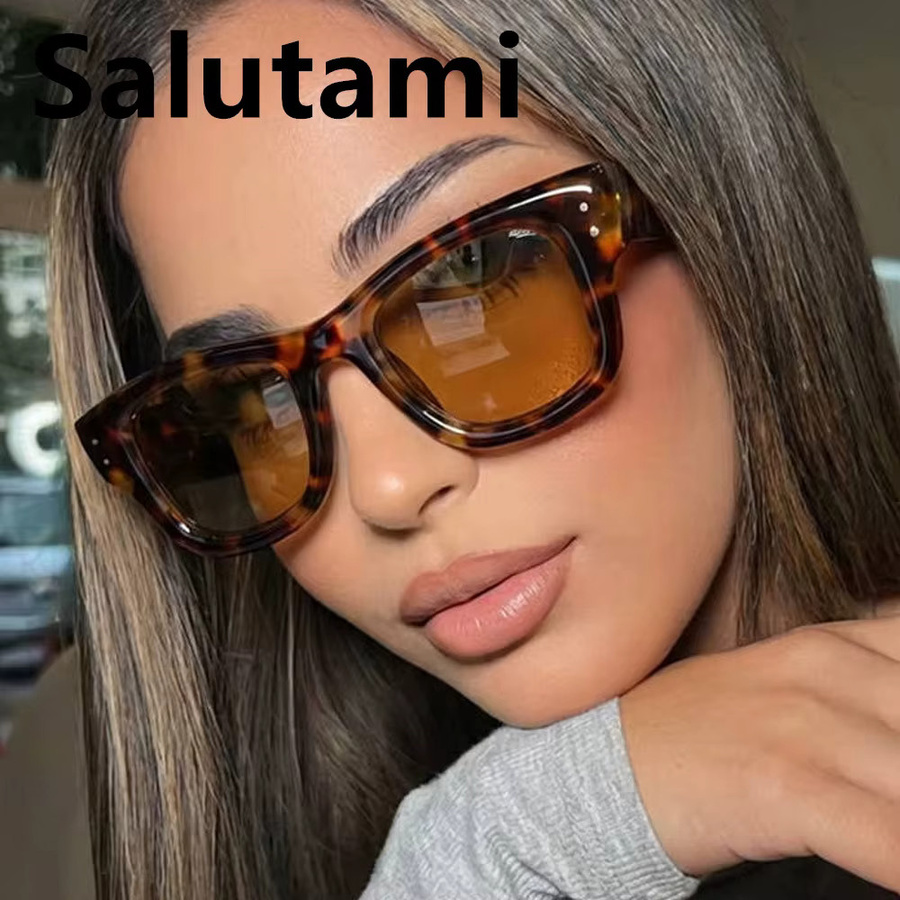 Salutami Cat-Eye Sonnenbrille, Vollrand, Kunststoff, Unisex, Schwarz, Braun - Bild 1