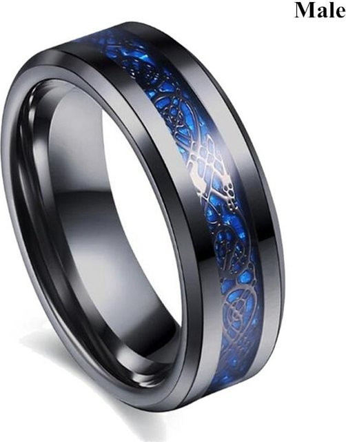 YIRAN Ring-Set, Edelstahl, Schwarz, Zirkonia, Unisex - Bild 1