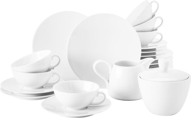 Seltmann Weiden Teeservice Life aus Porzellan, Weiß, 20er Set - Bild 1