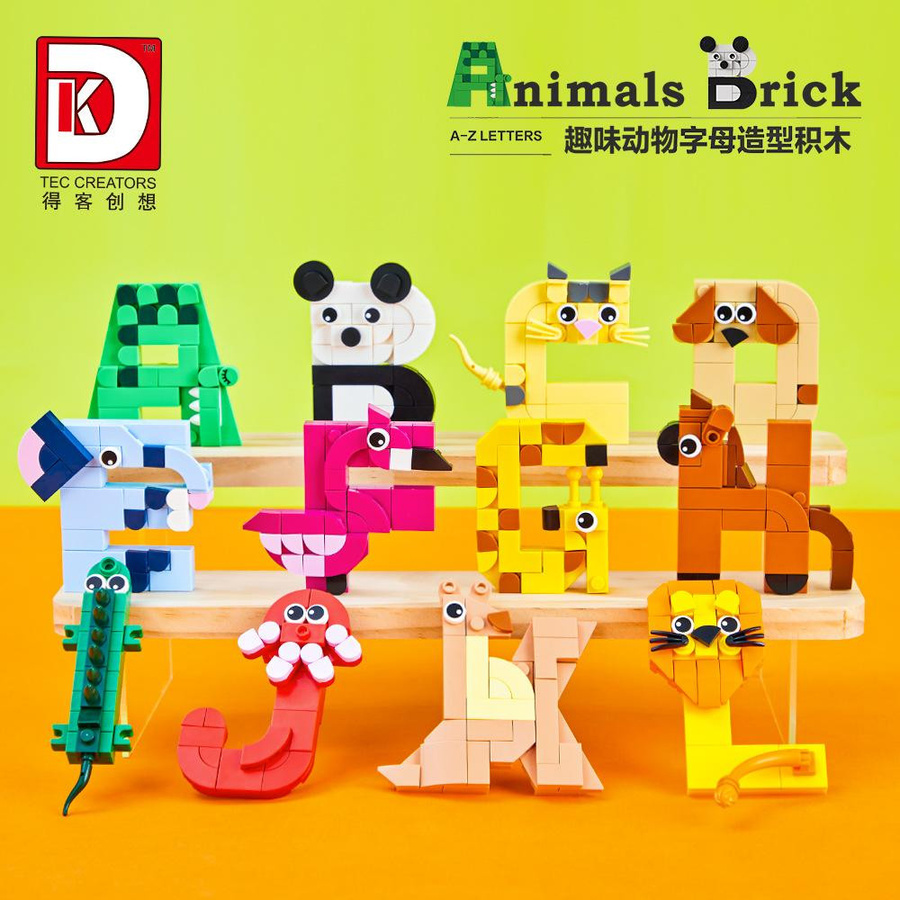 Linyi toy Bausteinset Tier Alphabet bunt - Bild 2