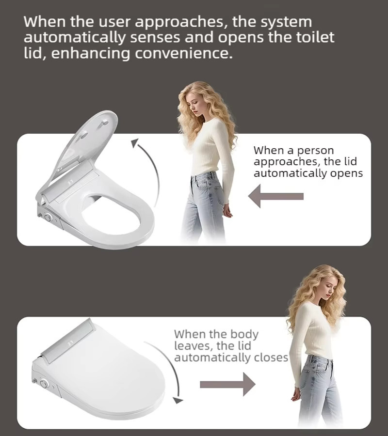 WETIPS Smart AI Dusch-WC mit automatischem Deckel und Bidet-Funktion, Dual-Spülung, Weiß, B/T/H: 49,5 x 37,0 x 42,0 cm - Bild 2