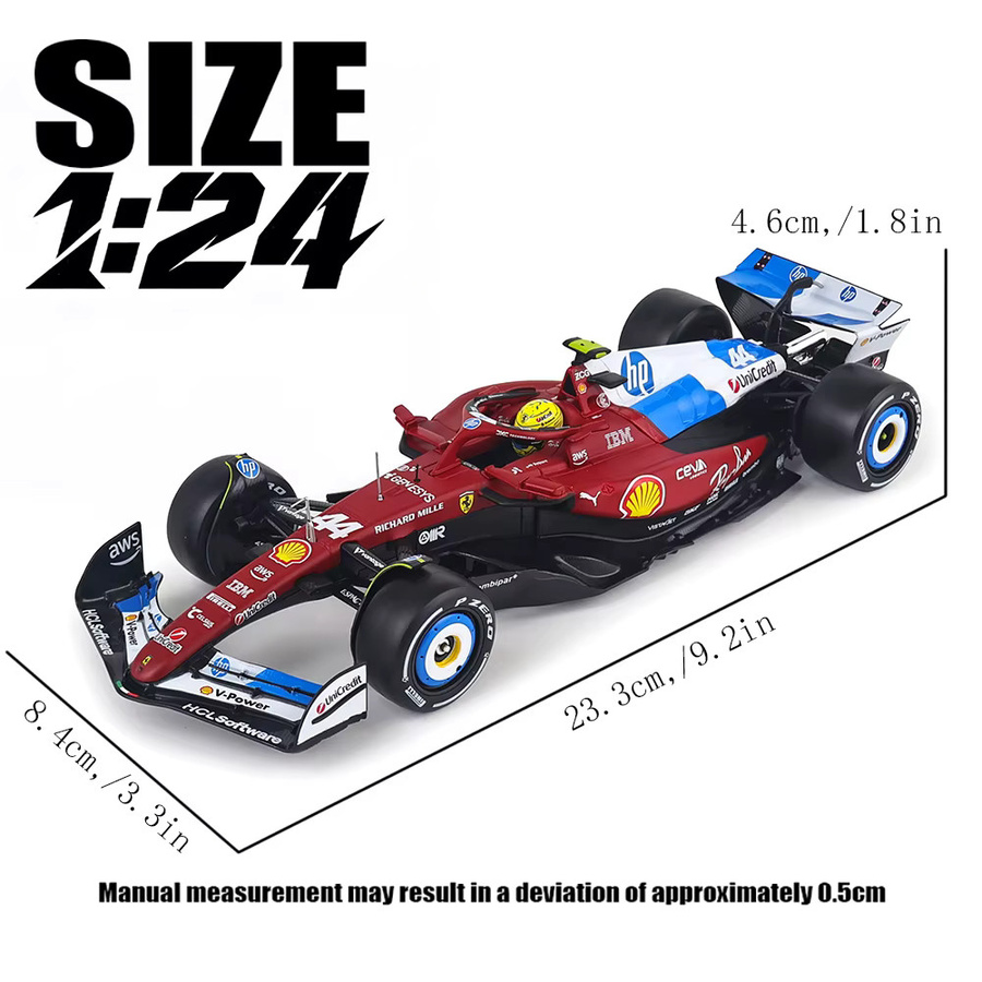 Bburago Ferrari SF25 Miami GP Lewis Hamilton, Formel-1-Legierungsmodellauto, 1:24, ab 14 Jahren - Bild 3