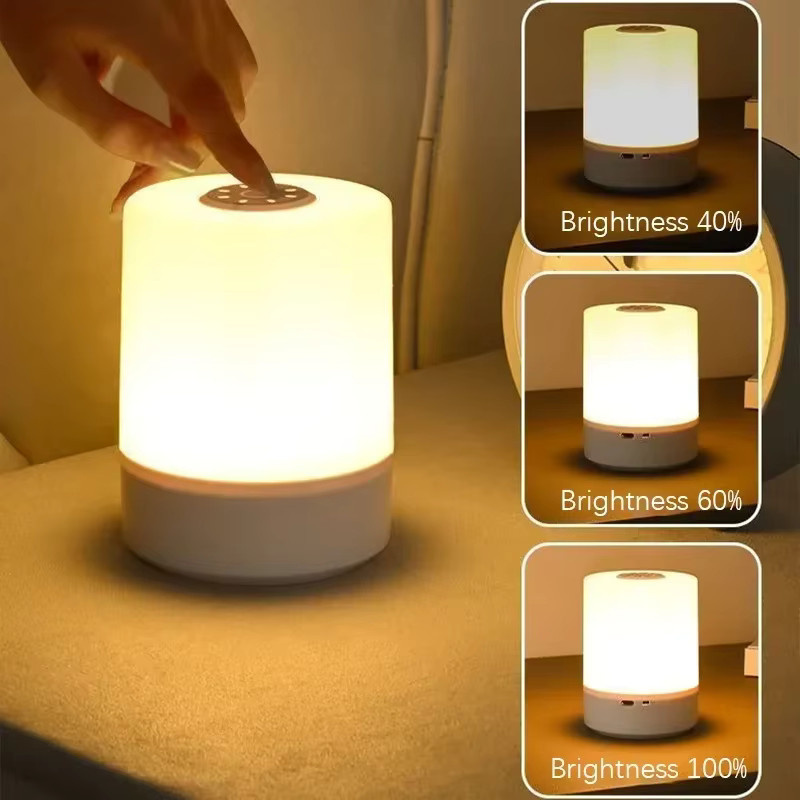 Feimefeiyou Dimmbare LED Tischlampe mit Touch-Funktion und Akku in Weiß - Bild 2