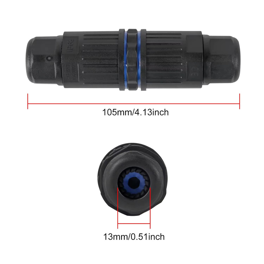 AOKIN 3er-Set wasserdichte 3-polige Kabelstecker als 3-Wege-Inline-Drahtverbinder und elektrische Anschlussklemme in Schwarz für sichere Verkabelung im Auto - Bild 5