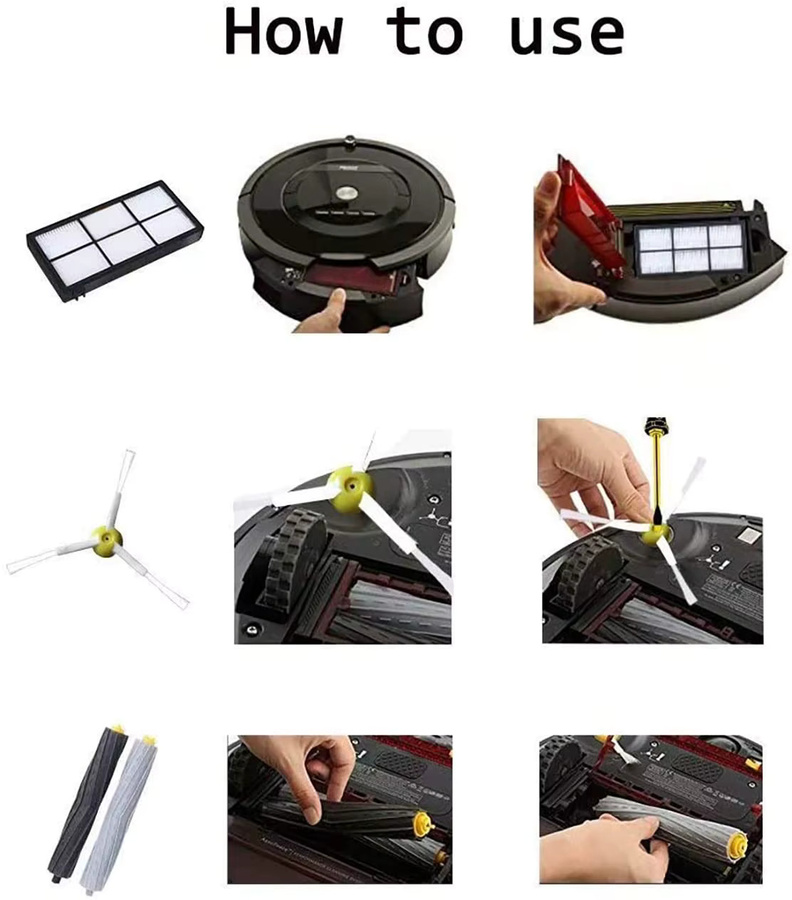 iRobot Roomba Ersatzteil-Set mit Hauptbürsten, Seitenbürsten und HEPA-Filtern für die 800 und 900 Serie - Bild 4