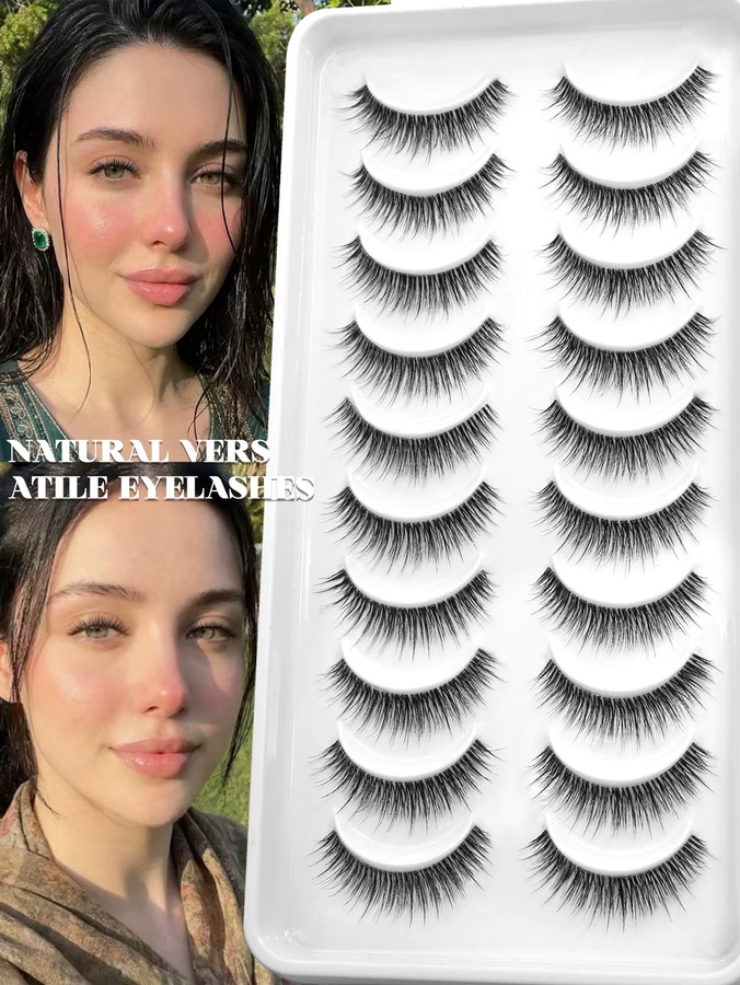VELTRINAY Wispy Lashes, künstliche Wimpern, 10 Paar, Unisex - Bild 2