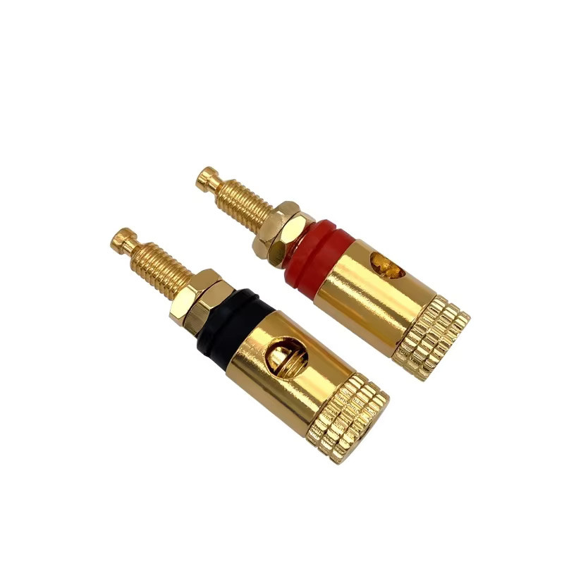 2/4er Set HIFI Gold beschichtete Kupfer Lautsprecher Binding Post Weibliche Banana Stecker Audio Terminal Anschluss - Bild 2