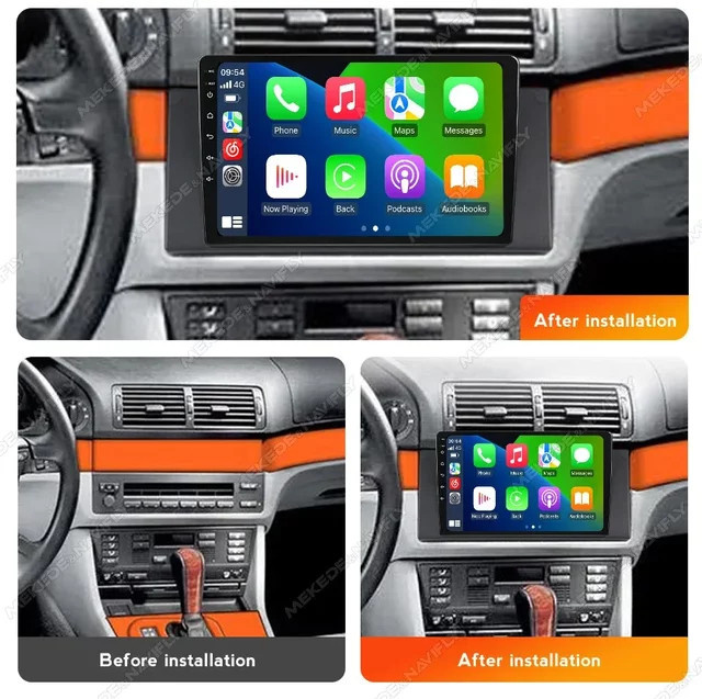 NAVIFANS Android FM Autoradio mit CarPlay, GPS-Navigation und Bluetooth für BMW 5er Serie, X5, E53, E39 und M5 (1998-2006), Schwarz - Bild 1