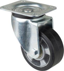 BS Schwerlastrolle L600.B80.125 Lenkrolle aus Aluminium in Silber und Schwarz mit Raddurchmesser 125 mm und Schraubbefestigung - Bild 1
