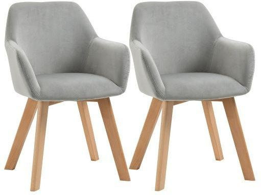 2er-Set Esszimmerstühle MUVOE in Grau mit Armlehnen und ergonomischer Rückenlehne - Bild 1
