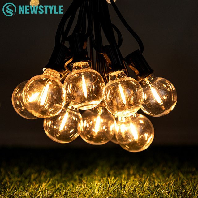 LED G40 Innen-Lichterkette mit E12-Fassung und bruchsicheren Glühbirnen für Feiertage und Partys - Bild 1