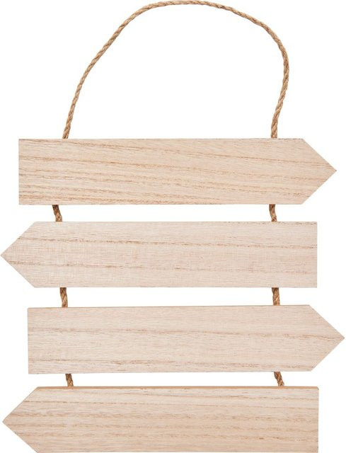 VBS Hängeschild Wegweiser mit 4 Richtungspfeilen in Beige, Groß - Bild 1