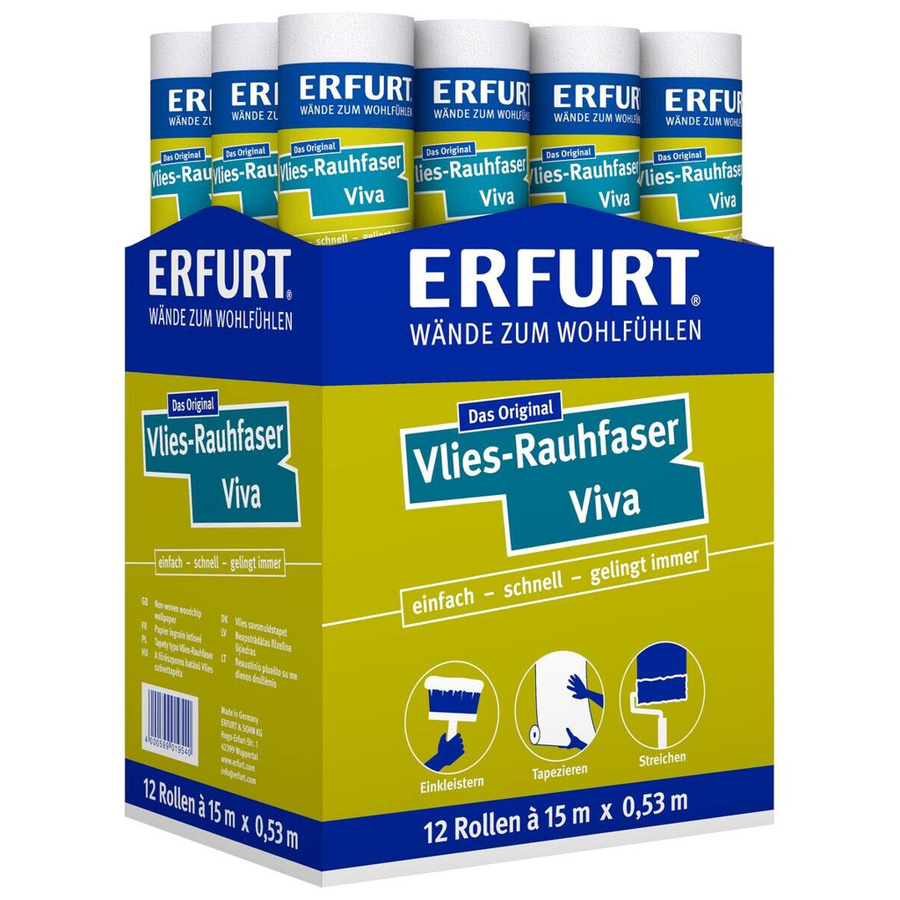 Erfurt Viva Vlies-Rauhfaser Tapete in Weiß, Breite: 53 cm, Länge: 1500 cm - Bild 3