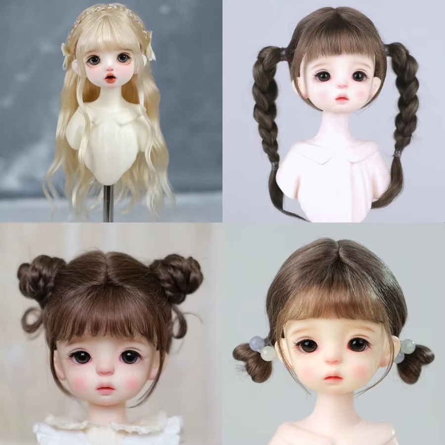XiDonDon Mohair Puppenperücke Pony Pferdeschwanz lockig Spielzeugzubehör - Bild 1