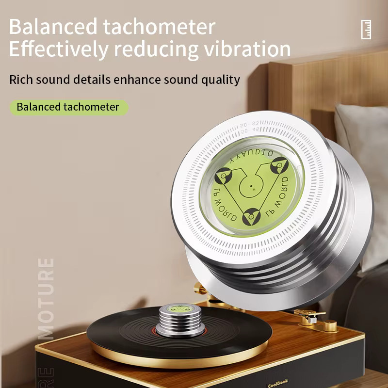 YYAUDIO Universal Plattenspieler Stabilisator aus Aluminiumlegierung mit Gewichtsklemme für 50Hz LP Vinyl, Schwarz oder Silber - Bild 4