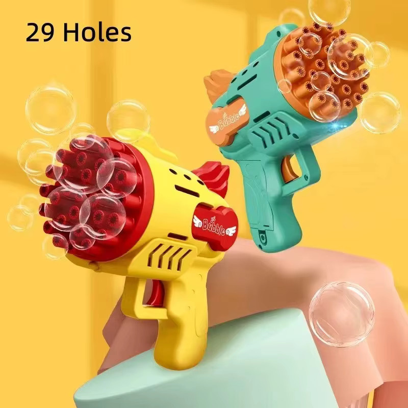 Adoowoo Bubble Gun, elektrische automatische Seife Rakete Blasen Maschine, Rot, Bunt / Mehrfarbig, ab 3 Jahre - Bild 2