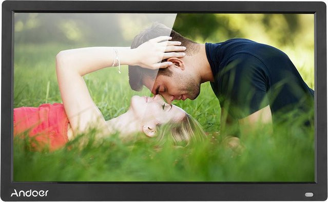Andoer Digitaler Bilderrahmen 17,3 Zoll Desktop Fotoalbum mit 1600 x 900 Auflösung TN-LED-Display Schwarz - Bild 1