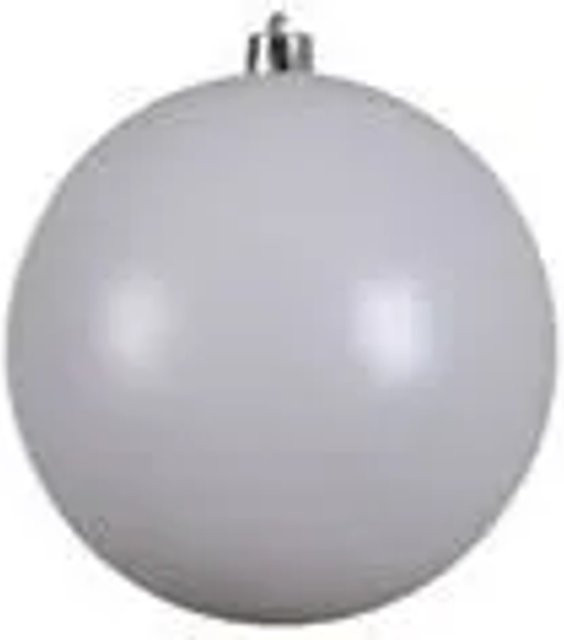 Kaemingk Weihnachtsbaumkugel Bruchfest in Winterweiss Glanz, Durchmesser: 20 cm - Bild 1
