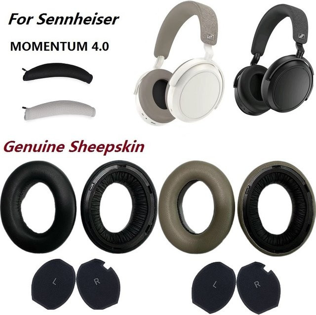 Sennheiser Ersatz-Ohrpolster aus echtem Schaffell für MOMENTUM 4 Wireless-Kopfhörer in Silber - Bild 1