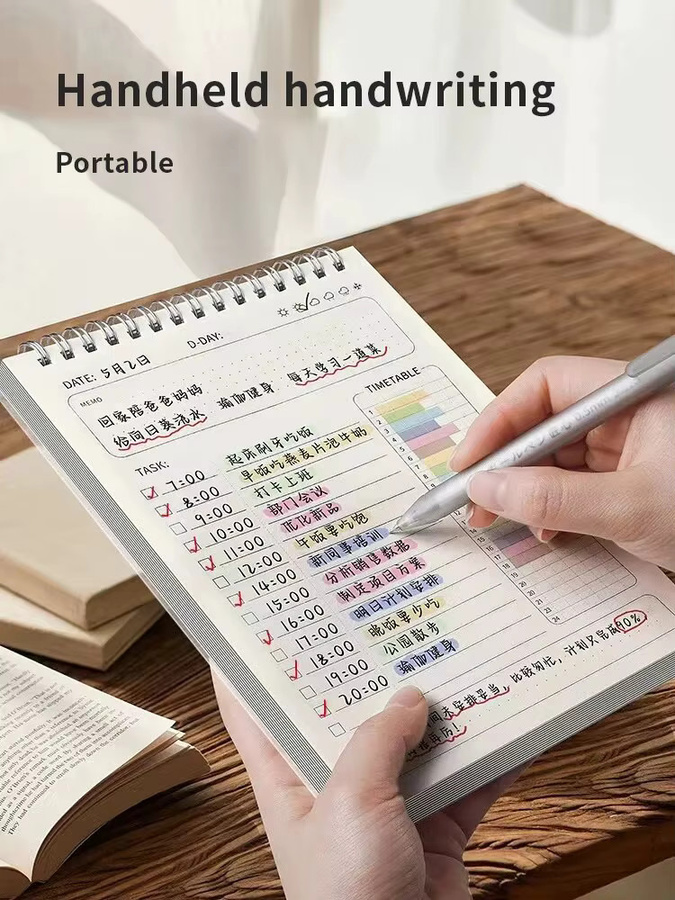 Planer Agenda A5 Notizbuch mit Spirale, weißes Tagesplaner und To-Do-Liste, 160 Seiten - Bild 3