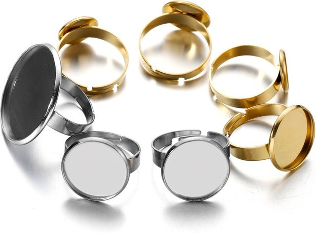 YouYoungDifferent Ring Einstellungen, Edelstahl, Gold, Unisex - Bild 1