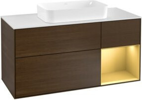 V&B Waschtischunterschrank Finion Weiß mit Regalboden B/T/H: 120 x 50,1 x 50,1 cm - Bild 1