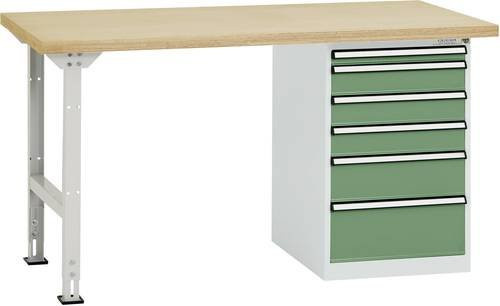 Manuflex Werkbanksystem TP5088.6011 in Resedagrün, B/T/H: 300 x 150 x 70 cm - Bild 1