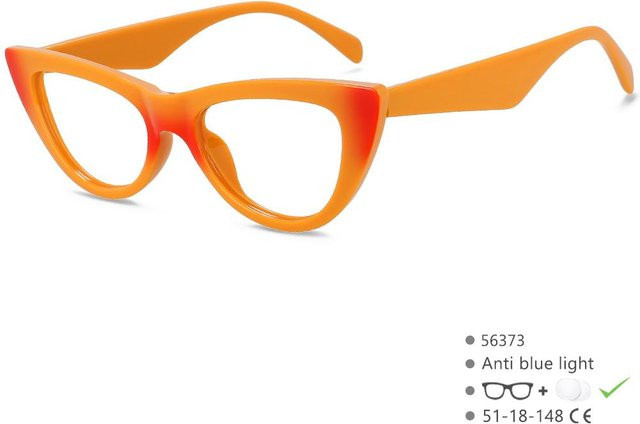 Bai Fen Bai Electronic 3C Korrektionsbrille Cat Eye, Vollrand, Orange, Damen, Acetate, Blaulichtfilter - Bild 1