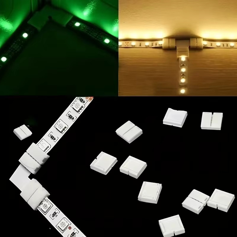 5 Stück L-Form LED Streifen Stecker 4-Pin 8mm RGB Winkel Adapter für 3528 und 2835 LED Streifen in Weiß - Bild 3