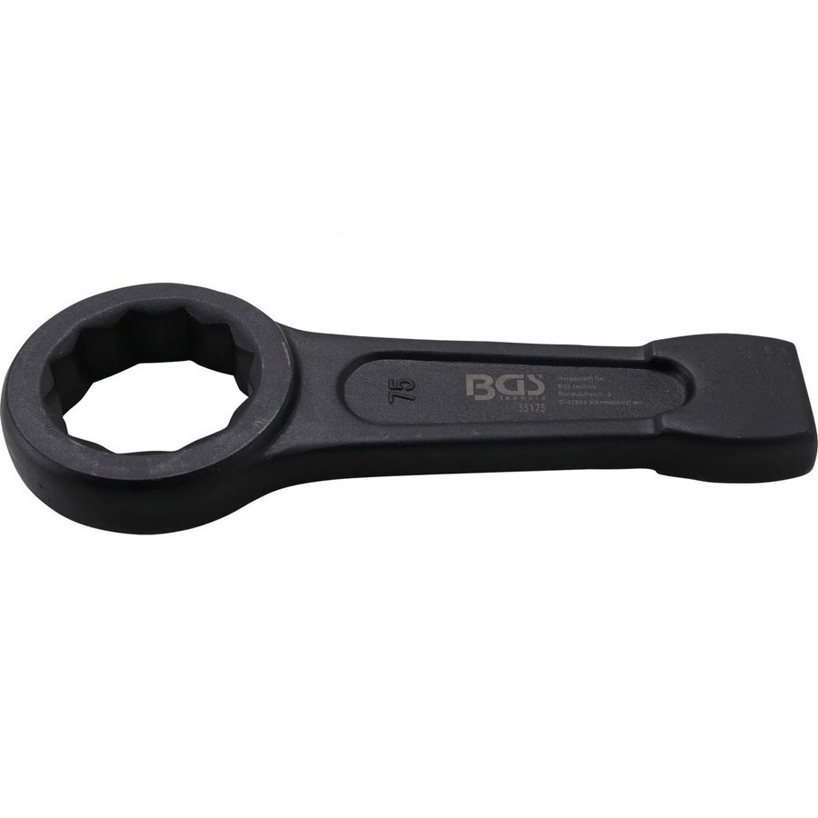 BGS Schlag-Ringschlüssel aus Chrom-Vanadium in Schwarz, SW 75 mm - Bild 3