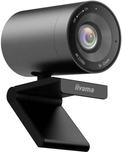 Iiyama UC-CAM10PRO-1 4K UHD Webcam in Schwarz mit Mikrofon und Klemm-Halterung - Bild 1