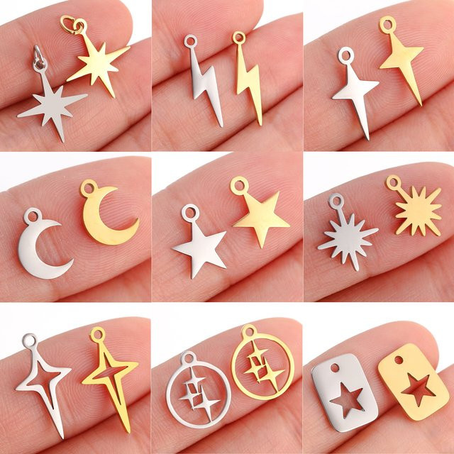 Hello Fairy Anhänger, Edelstahl, Mini Star Charms, Unisex - Bild 1