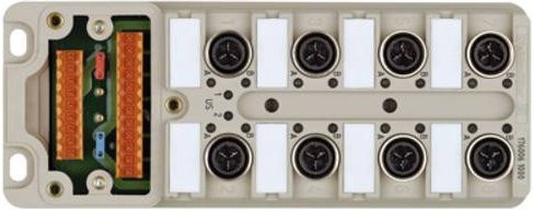 Weidmüller SAI-8-M 3P IDC UT 1760061000 Sensor/Aktorbox passiv M12-Verteiler mit Metallgewinde, Grau, 2 Stück - Bild 1