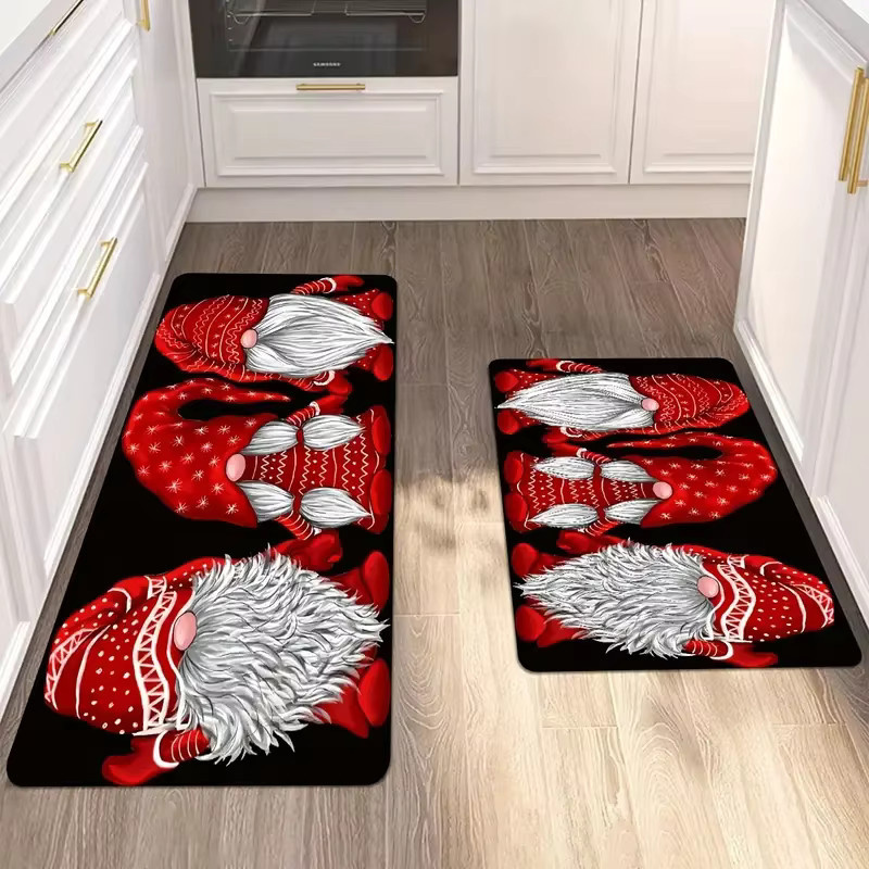 VIKAMA Weihnachten Drei Zwerg Teppich, rutschfest und wasserabsorbierend, mehrfarbig, B/T: 60 x 40 cm - Bild 3