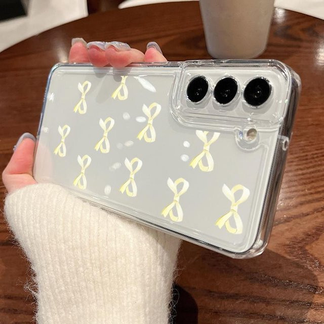 Transparente Handyhülle mit Schleifenmuster für Samsung Galaxy S25 S24 S23 S22 Ultra S24 FE A15 A14 A55 A54 A36 A56 A16 A52 A35 5G - Bild 1