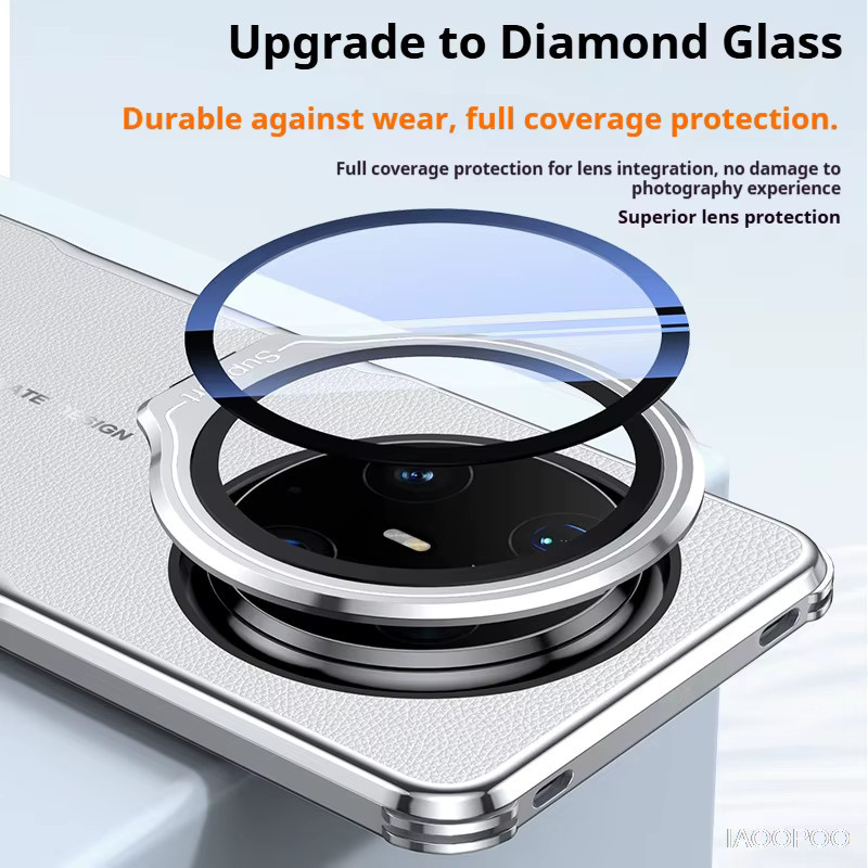 Schutzhülle mit Lederrückseite und Kamera-Glasfolie für Huawei Mate 80 Pro Max, Mate 70, 60 Pro Plus und RS in Schwarz mit versteckter Halterung und TPU-Hülle - Bild 4