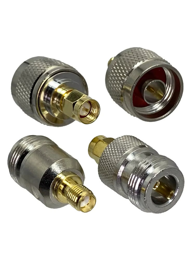 SMA Koaxial-Adapter Set mit Stecker und Buchse in Silber für Radio-Antennen und Draht-Terminals - Bild 3